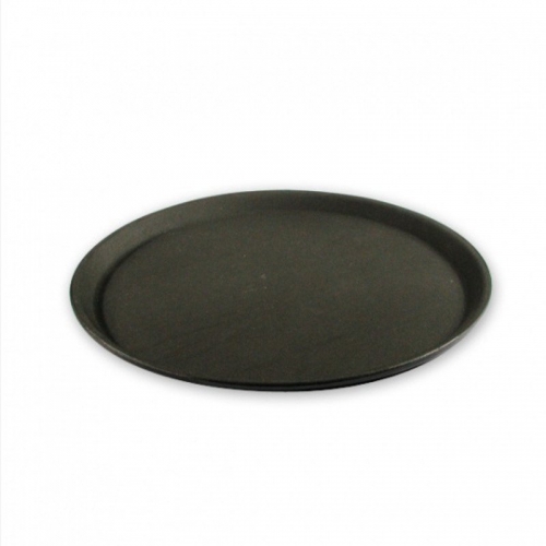 Round Tray - Plastic Non slip 400mm Black